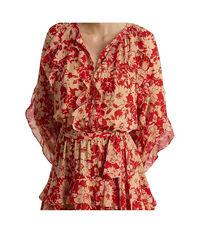 Lauren Ralph Lauren Print Ruffle-Trim Georgette Tiered Dress - Image 4