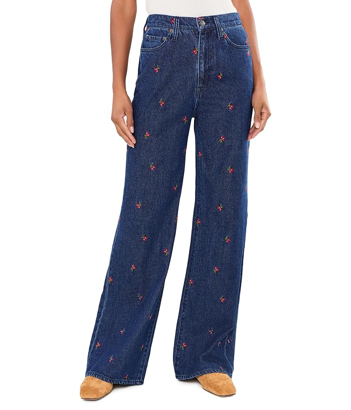 DAZE Far Out High-Rise Wide Leg in Cherry Avenue