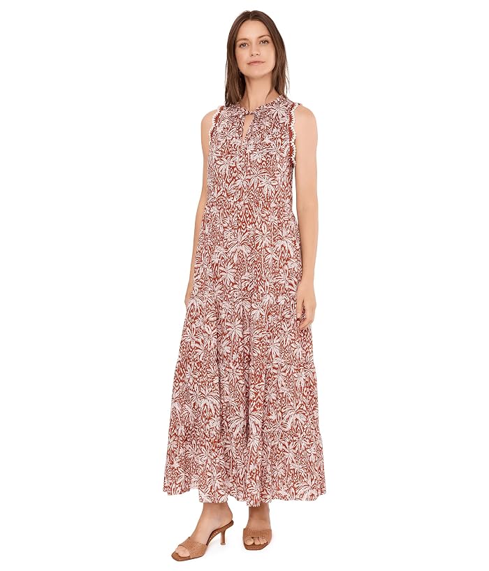 Vince Camuto Sleeveless Tiered Maxi with Combo Crochet Lace Trim - Image 2