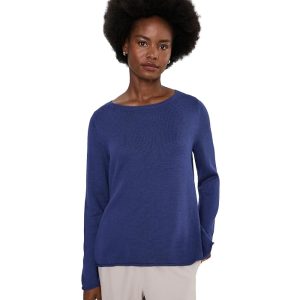 Eileen Fisher Peruvian Organic Cotton Cord Bateau Neck Sweater