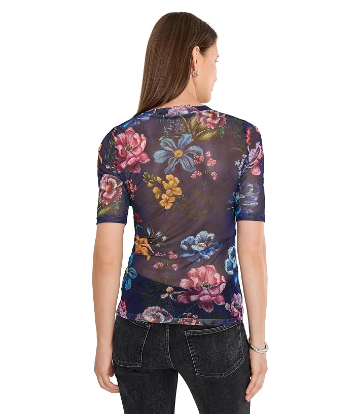 Johnny Was V-Neck Elbow Sleeve Mesh Top - Image 4