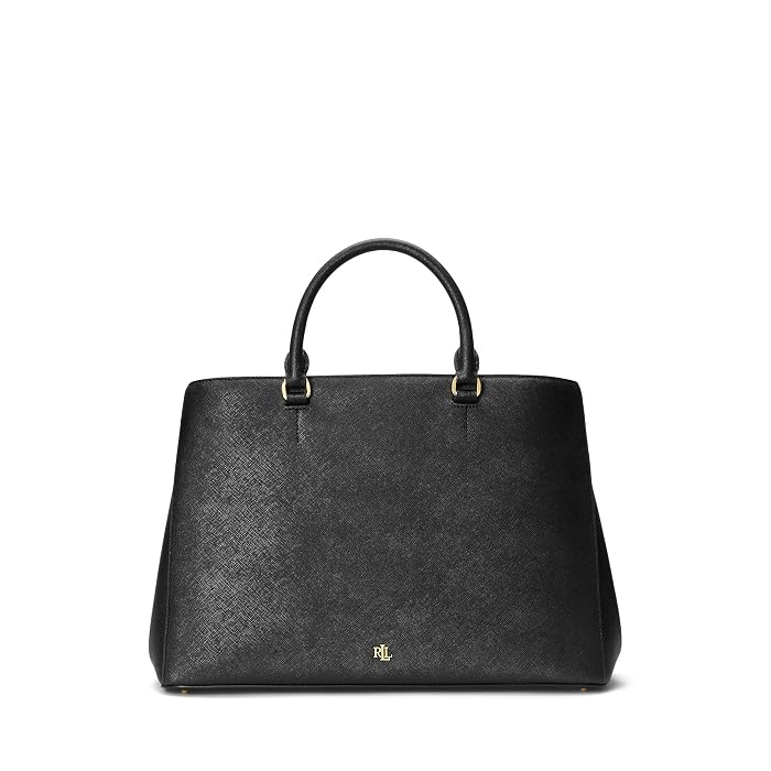Lauren Ralph Lauren Crosshatch Leather Large Hanna Satchel