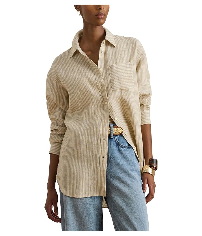 Lauren Ralph Lauren Relaxed Fit Striped Linen Shirt