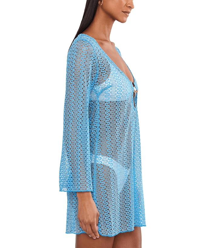 BECCA Golden Metallic Crochet Buckle Tunic - Image 3
