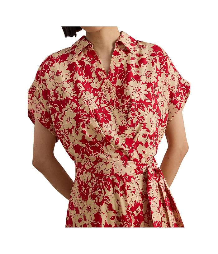 Lauren Ralph Lauren Floral Belted Crepe Dress - Image 4