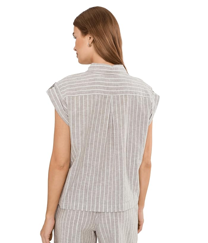 NIC+ZOE Petite Lurex Linen Resort Shirt - Image 4