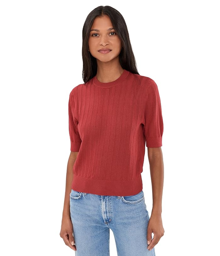 Madewell Pointelle-Stitch Crewneck Sweater Tee
