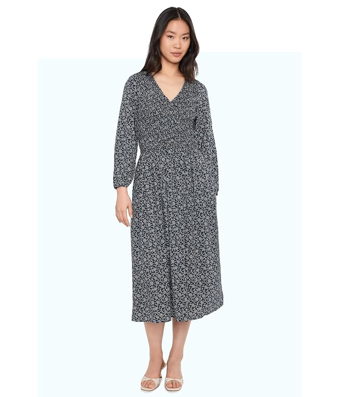Madewell Smocked V-Neck Midi Dress