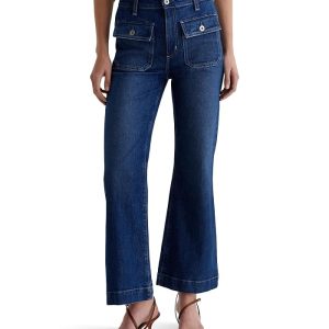 AG Jeans Bonnie Mid-Rise Relaxed Flare in Shallow