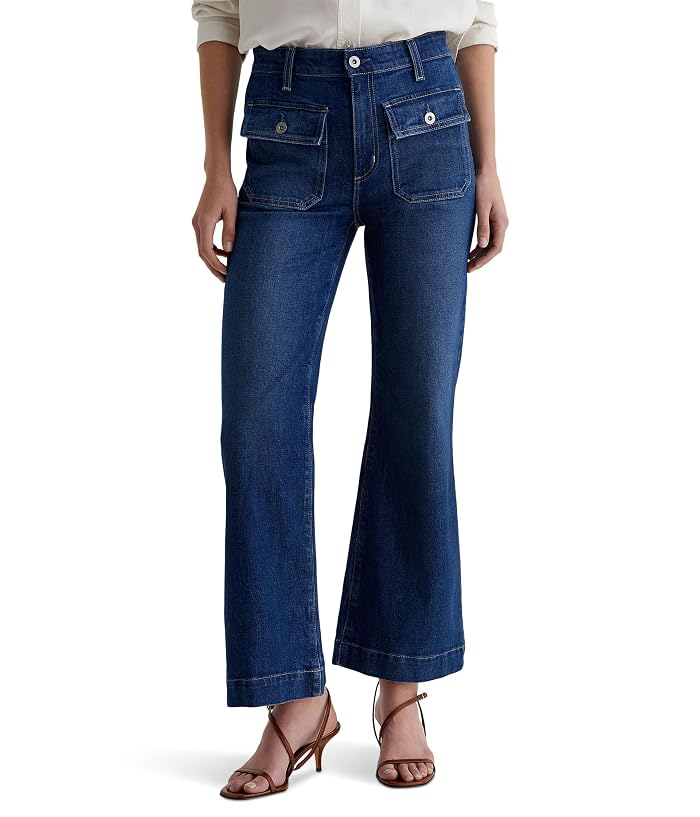 AG Jeans Bonnie Mid-Rise Relaxed Flare in Shallow