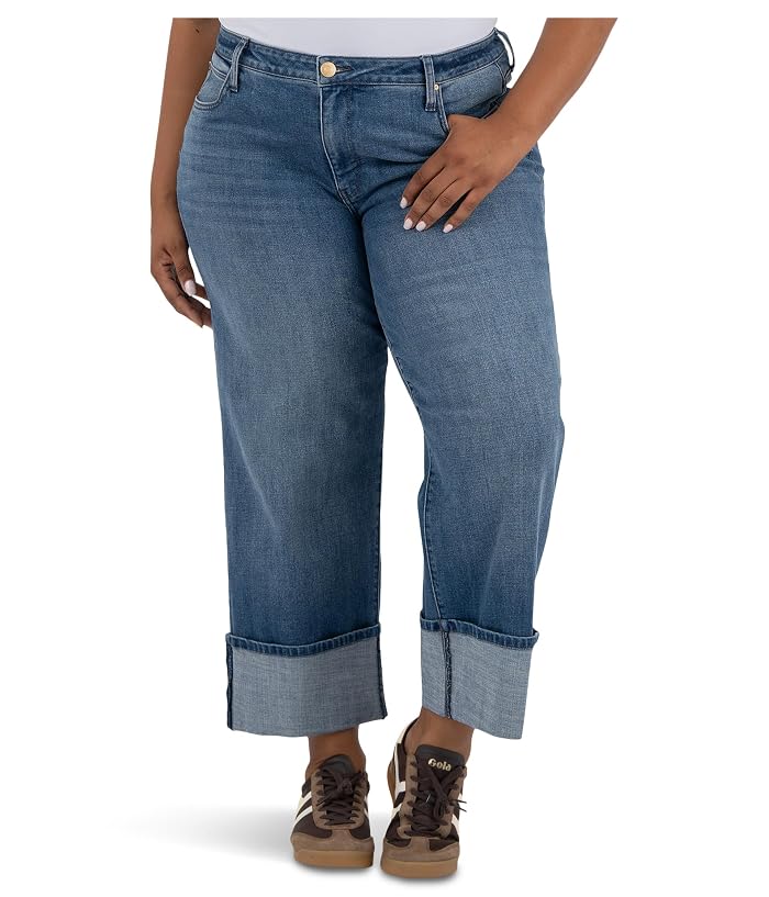 KUT from the Kloth Plus Sienna High Rise Straight Leg-roll Up 5"