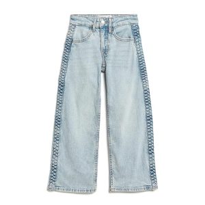abercrombie kids Braided High-Rise Wide Leg Jeans (Big Kid)