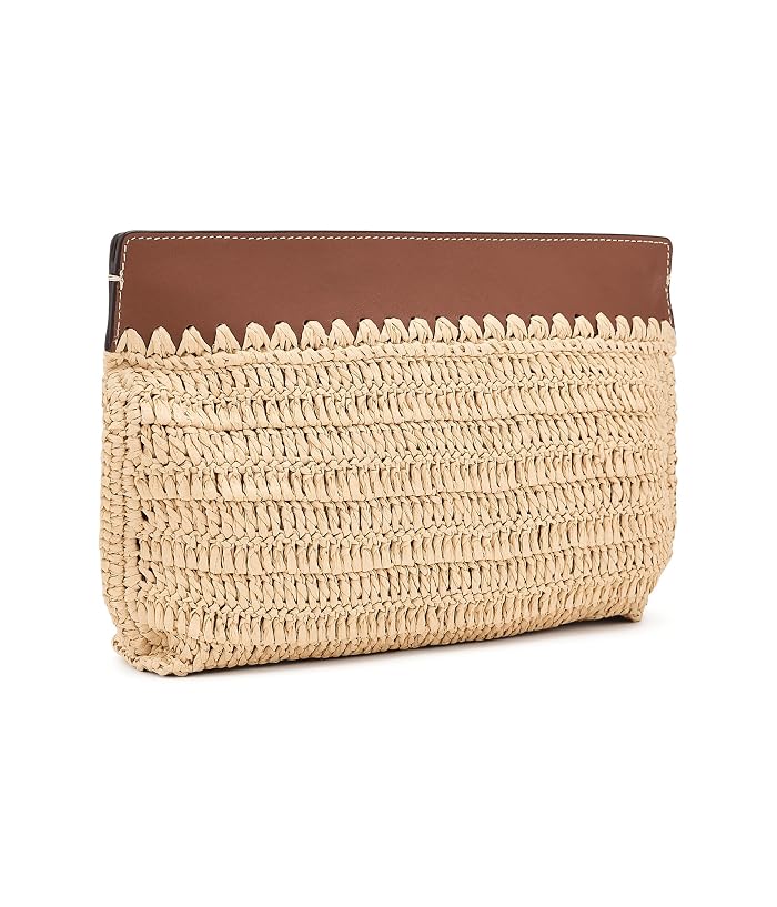 Lauren Ralph Lauren Leather-Trim Crocheted Straw Large Pouch - Image 2