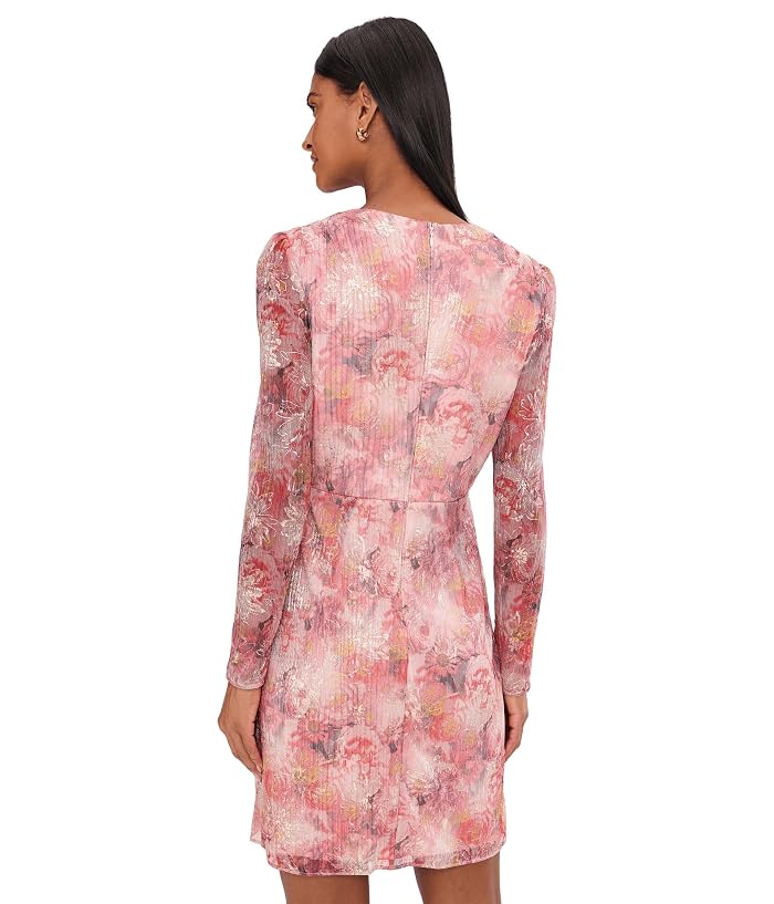Adrianna Papell Printed Metallic Crinkle Dress - Image 4