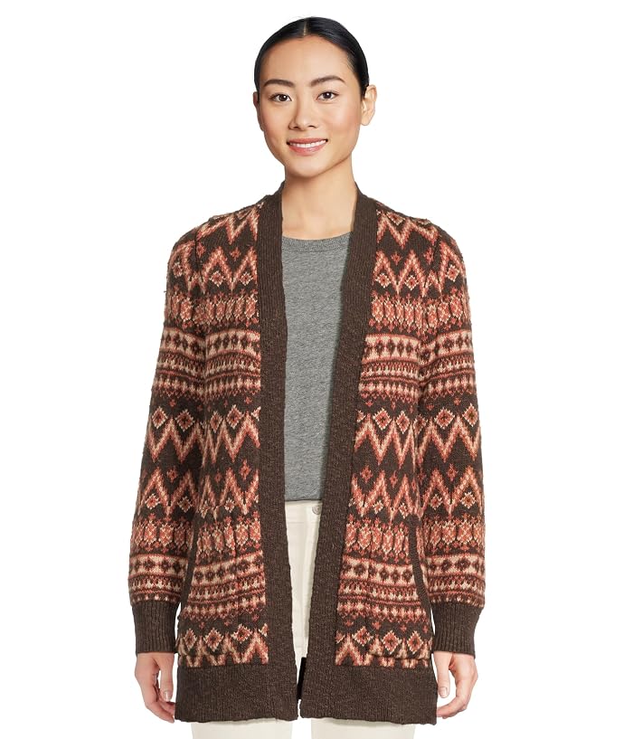 L.L.Bean Cotton Ragg Sweaters Open Cardigan Fair Isle