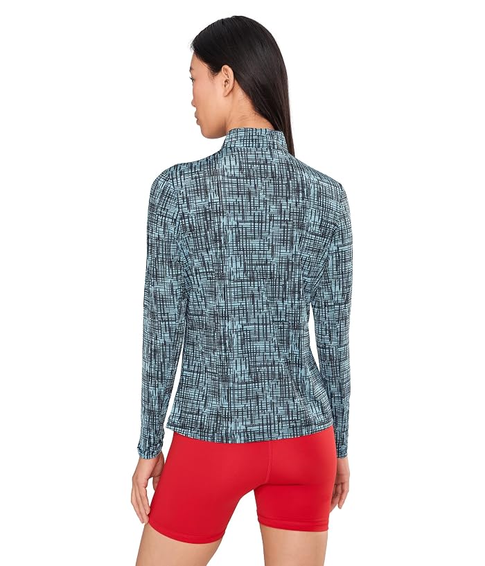 Jamie Sadock Sunsense Grid Print Long Sleeve Quarter Zip - Image 4