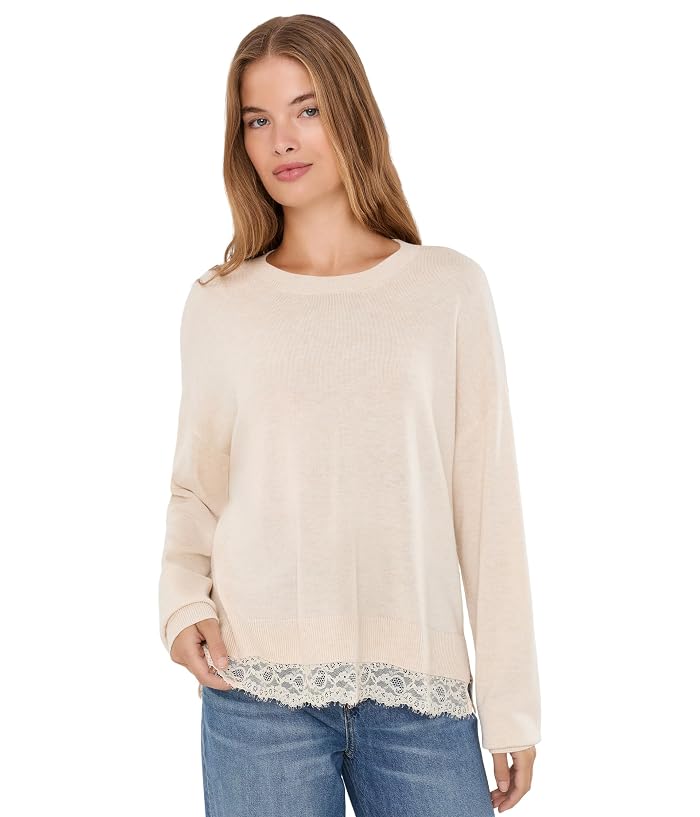 Splendid Georgie Lace Trim Pullover