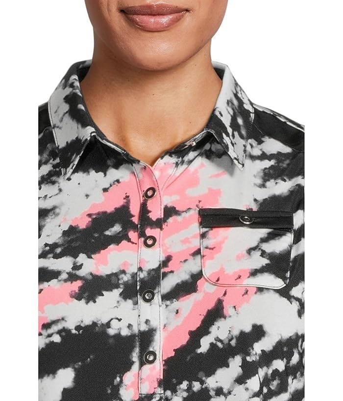 Jamie Sadock Rorschach Print Full Button-up Front Sleeveless Top - Image 4