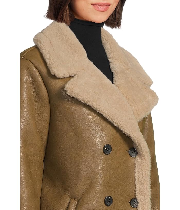 Avec Les Filles Faux Shearling Peacoat - Image 4
