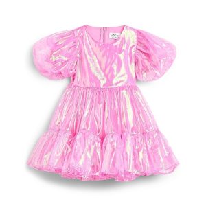 Lola and The Boys Crystal Pink Hologram Dress (Toddler/Little Kid/Big Kid)