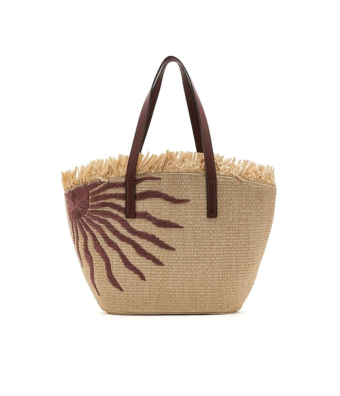 FARM Rio Printed Raffia Basket Bag