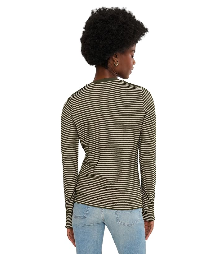 Liverpool Los Angeles Long Sleeve Knit Henley Top with Sweater Trim - Image 4