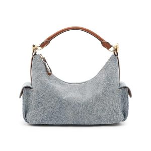 Lauren Ralph Lauren Washed Denim Small Blaike Shoulder Bag