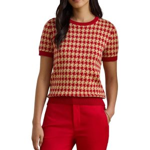 Lauren Ralph Lauren Houndstooth Short Sleeve Sweater