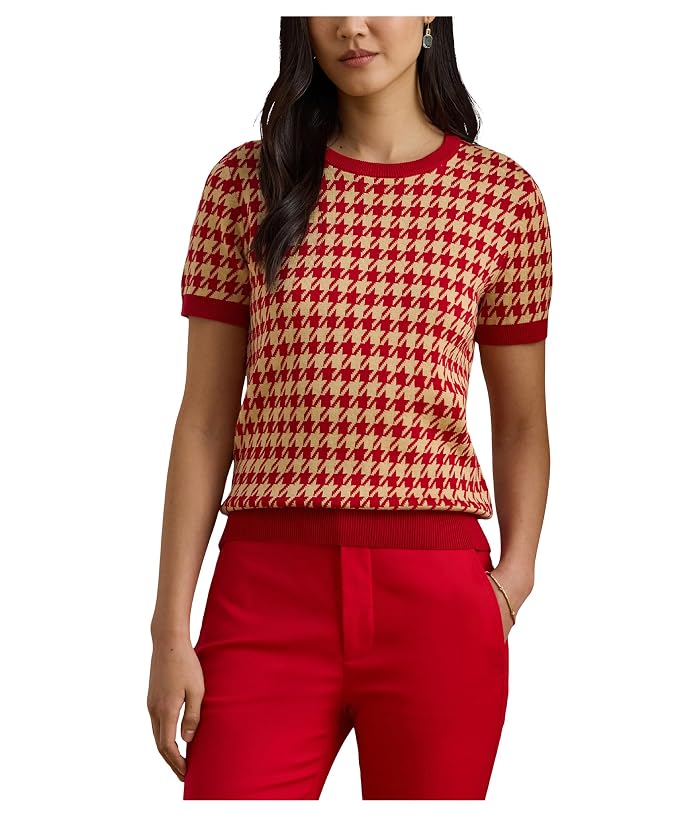 Lauren Ralph Lauren Houndstooth Short Sleeve Sweater