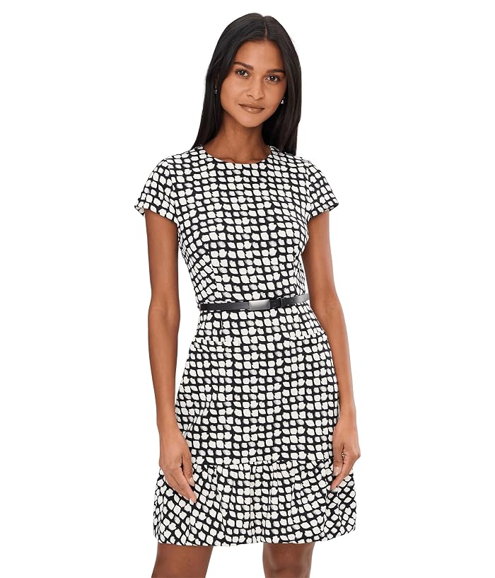 Calvin Klein Short Sleeve Belted Bubble Aline