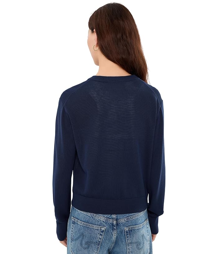 525 america Bennett Sheer Long Sleeve Button-Down Crew Neck Cardi - Image 4