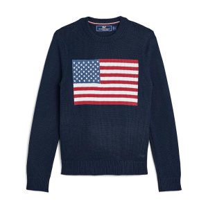 Vineyard Vines Kids American Flag Crew Neck (Toddler/Little Kid/Big Kid)