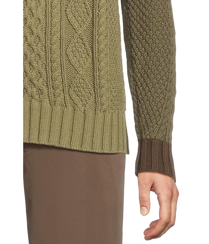 L.L.Bean Signature Cotton Fisherman Sweater, Crewneck, Colorblock - Image 4