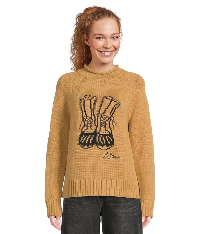 L.L.Bean Signature Original Cotton Rollneck Novelty Sweater