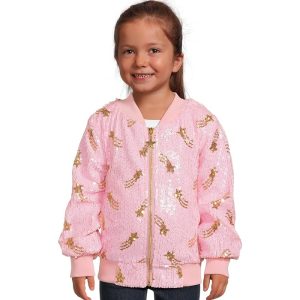 Lola and The Boys Galaxy Star Sequin Bomber (Toddler/Little Kid/Big Kid)