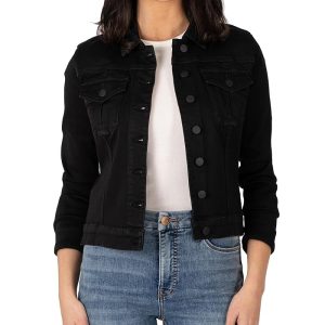 KUT from the Kloth Julia Crop Jacket with Drop Shoulder Regular Waistband