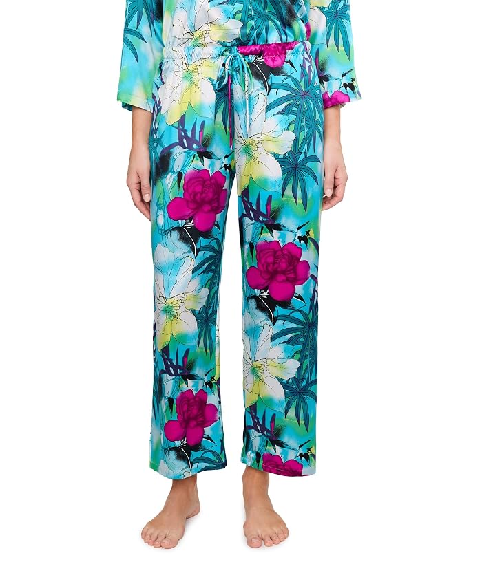 N by Natori Viva Printed Satin Mandarin Pajama Set - Image 2