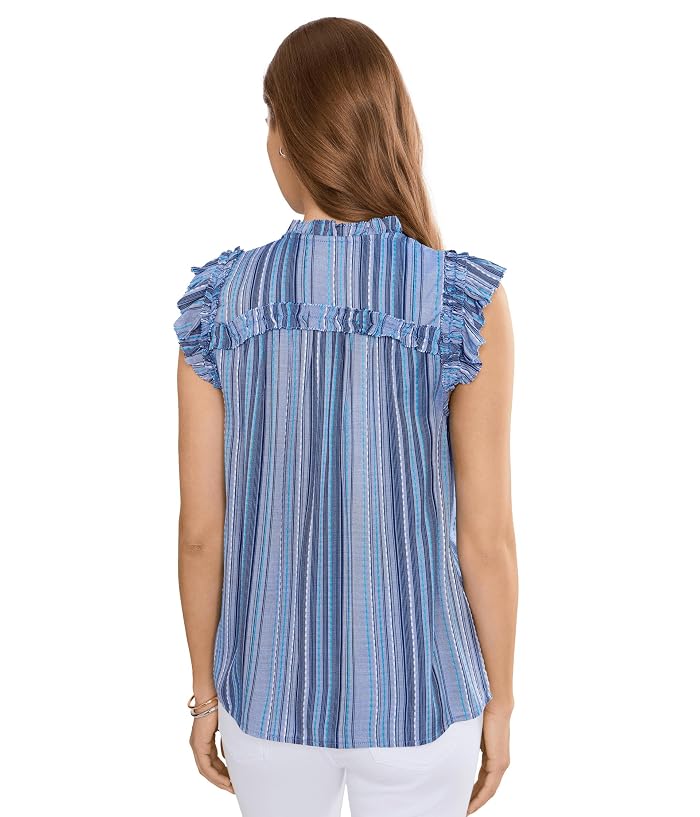 Liverpool Los Angeles Petite Flutter Sleeve Ruffled Woven Top - Image 4