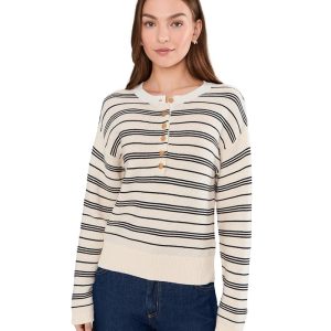Sanctuary Striped Henley Sweater