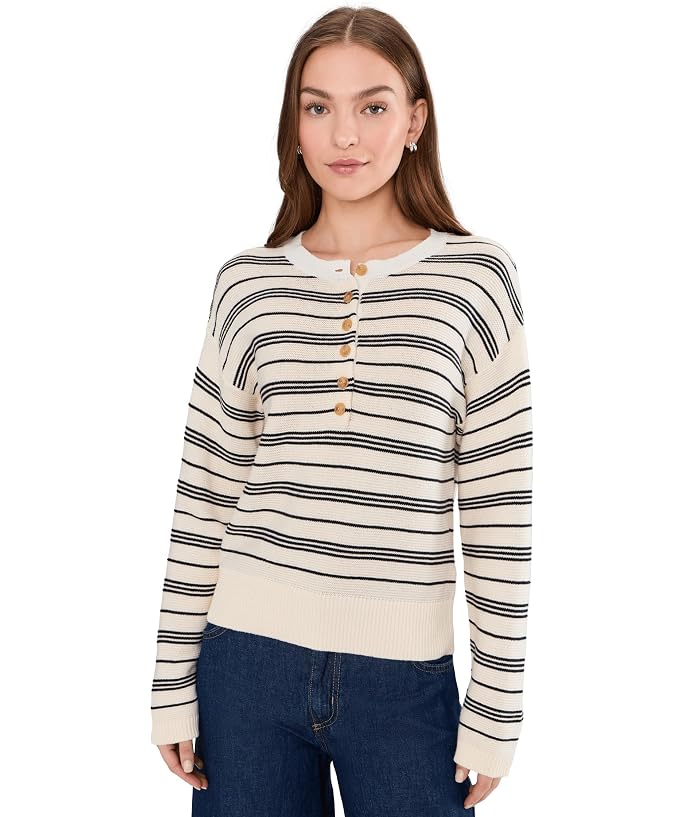 Sanctuary Striped Henley Sweater