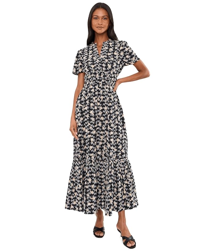 CeCe Embroidery Elastic Waist Maxi Dress