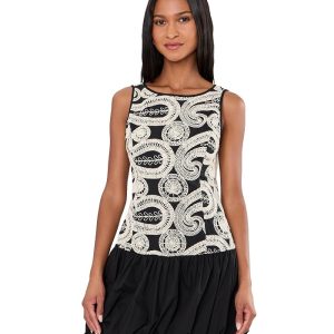Adrianna Papell Embroidered Cotton Mini
