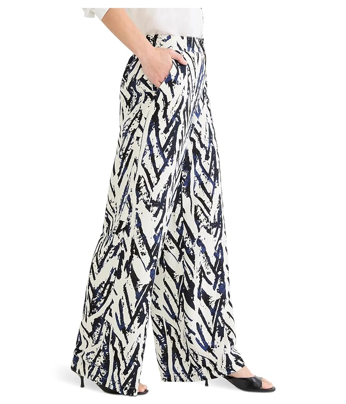 NIC+ZOE Petite 31" Indigo Crosshatch Linen Wide Leg Pants - Image 3