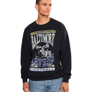 Junk Food Clothing NFL Baltimore Ravens Helmet Crew Fleece