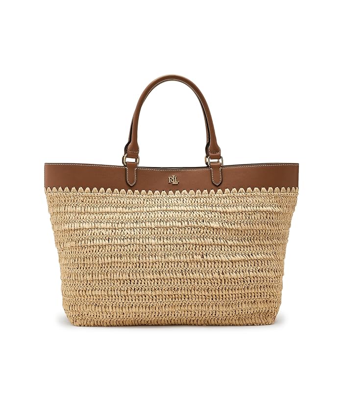 Lauren Ralph Lauren Leather-trim Straw Large Kyla Tote Bag