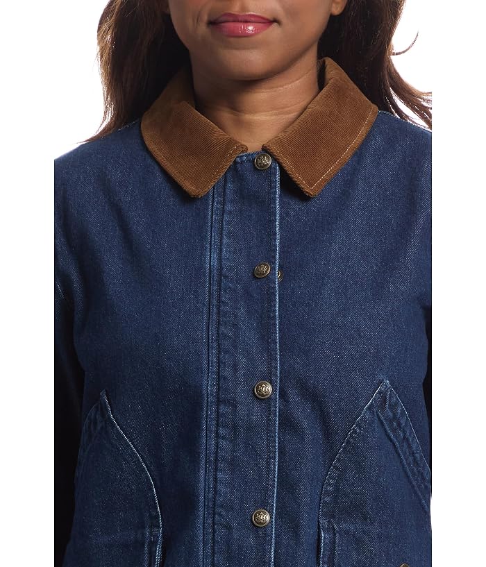 Elliott Lauren Barn Jacket - Snap Closure Denim Jacket with Patch Pockets and Corduroy Collar - Image 4