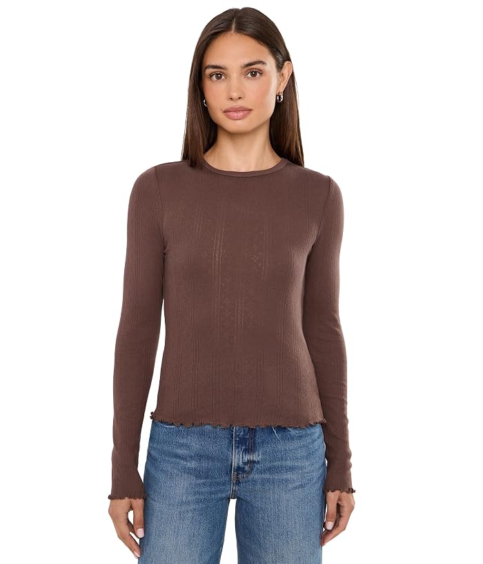 DAZE Waverly Everyday Daze Long Sleeve Pointelle Crew Neck