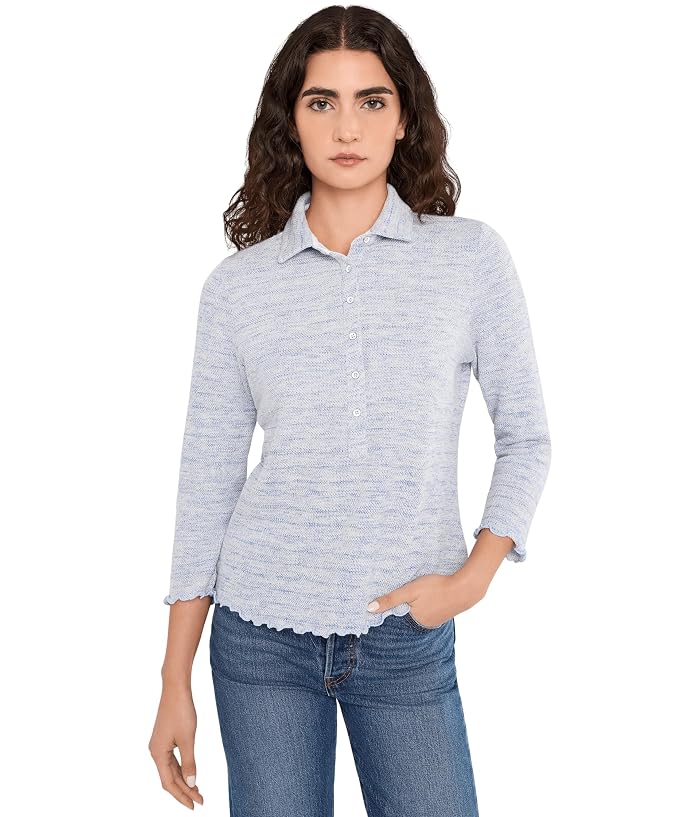 NIC+ZOE NZT Elbow Sleeve Spacedye Polo