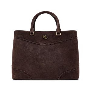 Lauren Ralph Lauren Perforated Suede Large Marcy Satchel