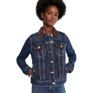 Liverpool Los Angeles Classic Trucker Jacket with Velvet Detailing